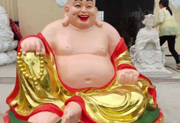 财神雕塑-玻璃钢彩绘五路财神藏教五色财神雕塑