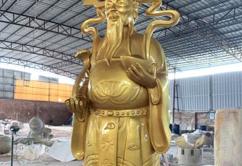 财神雕塑-寺庙大型不锈钢喷金烤漆神佛财神雕塑