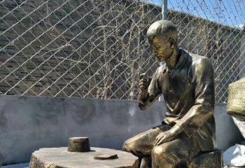 茶雕塑-公园仿真人物铜雕品茶雕塑