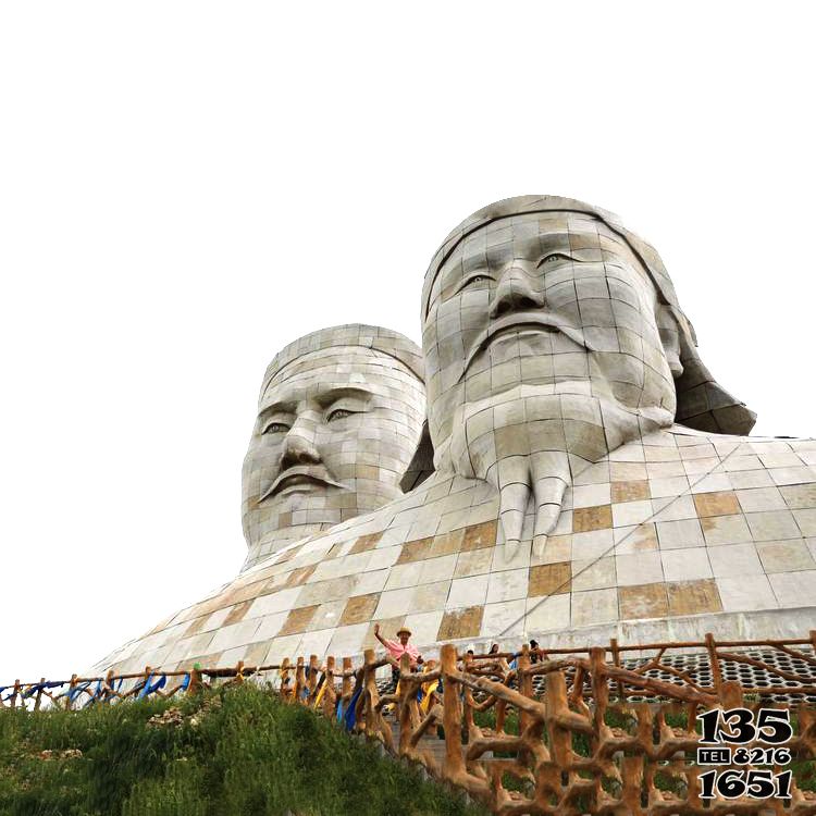 成吉思汗雕塑-大型成石雕头像景观景区景点历史名人成吉思汗雕塑高清图片