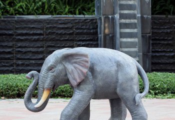 大象雕塑-玻璃钢仿真动物大象雕塑
