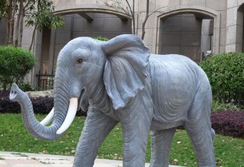 大象雕塑-户外景区大型景观装饰品不锈钢大象雕塑