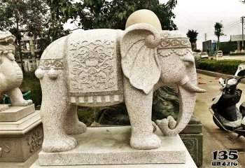 大象雕塑-户外园林景观-石雕大象雕塑