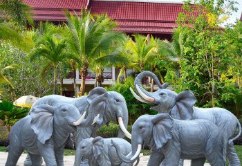 大象雕塑-景区大型玻璃钢仿真动物大象雕塑