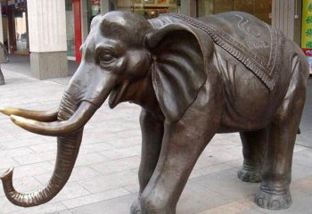 大象雕塑-酒店创意玻璃钢仿铜仿真动物大象雕塑