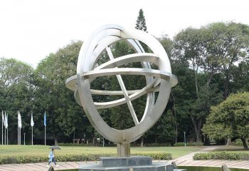地球仪雕塑-公园创意镂空抽象不锈钢雕塑