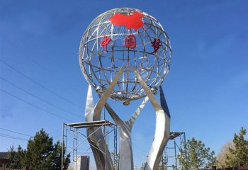 地球仪雕塑-公园广场创意抽象中国梦地球仪雕塑