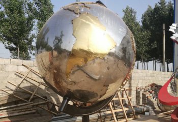 地球仪雕塑-公园广场镜面不锈钢创意铁球地球仪雕塑