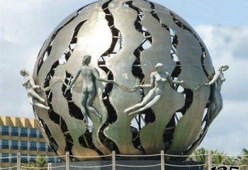 地球仪雕塑-广场创意大型仿真西瓜造型地球仪雕塑