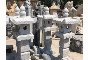 灯笼雕塑- 寺院石灯笼中式落地装饰户外摆件太阳能石灯