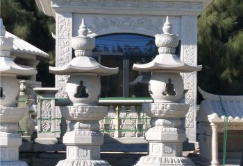 灯笼雕塑-寺院景观摆放落地仿古汉白玉石灯笼摆件