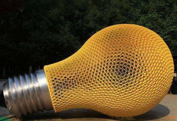 灯泡雕塑-公园不锈钢镂空灯泡雕塑