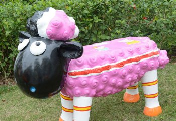 凳子雕塑-卡通小羊动物坐凳美陈摆件公园户外树脂雕塑工艺品