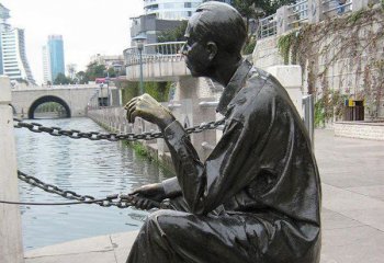 钓鱼雕塑-小区公园钓鱼坐姿景观人物铜雕