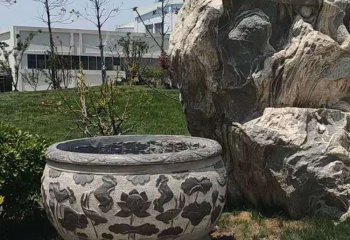 缸雕塑-庭院景观-石雕鱼缸雕塑