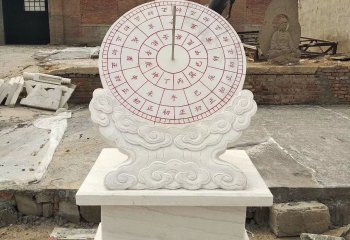 日晷雕塑-汉白玉校园石雕创意日晷雕塑