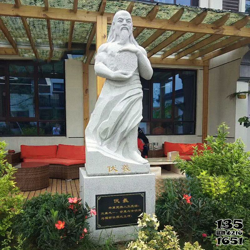 伏羲雕塑-园林人文先始汉白玉伏羲石雕圣像 伏羲雕塑-园林人文先始汉白玉伏羲石雕圣像高清图片