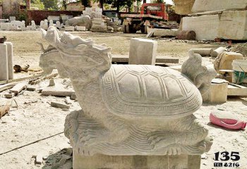 龙龟雕塑-户外景区大理石石雕龙龟雕塑