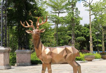 梅花鹿雕塑-户外大型动物景观装饰品梅花鹿雕塑