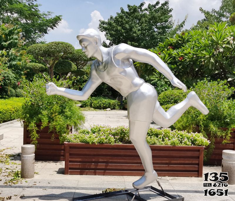 人物雕塑-公园景区不锈钢运动竞技户外奔跑的人物雕塑