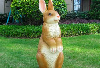 兔子雕塑-大号竖耳朵的玻璃钢兔子雕塑