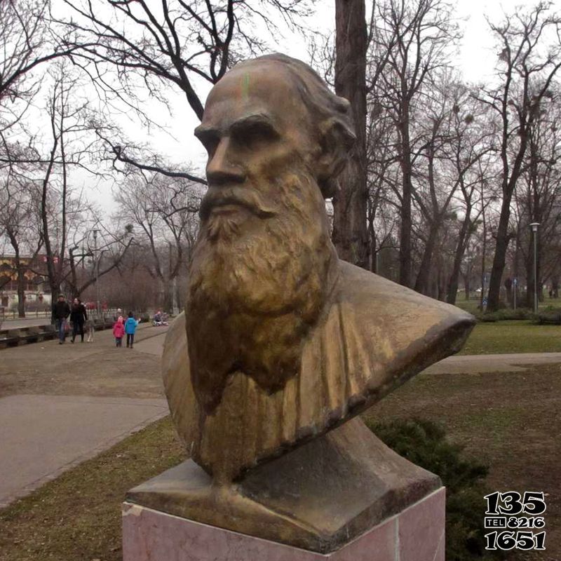 托尔斯泰雕塑-公园铜雕名人雕塑摆件西方著名文学家托尔斯泰雕塑高清图片