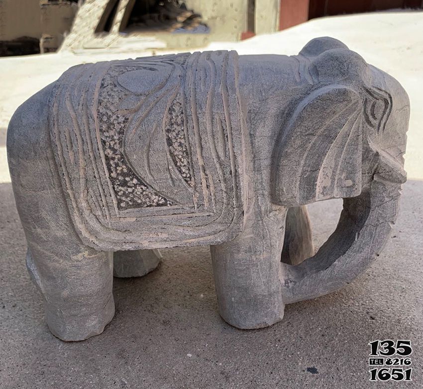 大象雕塑-庭院寺庙砂石石雕大象雕塑高清图片