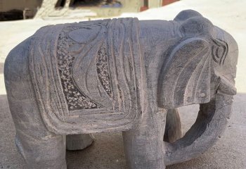 大象雕塑-庭院寺庙砂石石雕大象雕塑