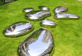 鹅卵石雕塑-公园草坪 创意不锈钢镜面鹅卵石雕塑