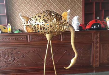 火烈鸟雕塑-室内创意不锈钢镂空工艺火烈鸟雕塑