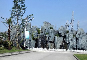假山雕塑-景区公园大型塑石假山水池景观雕塑