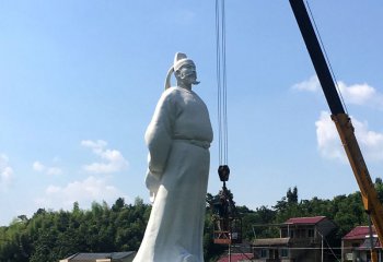 李白石雕像-景区公园大型汉白玉诗仙李白雕塑