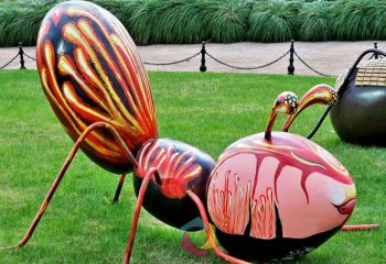蚂蚁雕塑-小区花园喷漆彩绘儿童玻璃钢雕塑