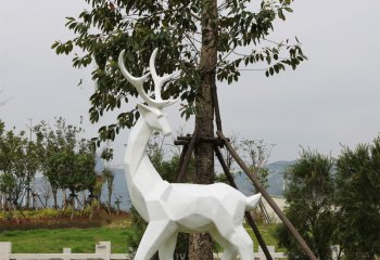 梅花鹿雕塑-公园景区大型动物景观回头望的梅花鹿雕塑