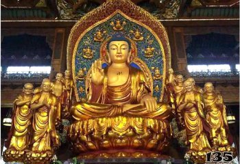 如来佛祖雕塑-庭院庙宇大型仿真不锈钢喷金鎏金供奉神佛如来佛祖雕塑