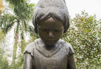 书雕塑-户外公园创意不锈钢仿铜小女孩看书雕塑