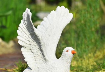 鸽子雕塑-公寓草坪仿真动物玻璃钢材质起飞的鸽子雕塑
