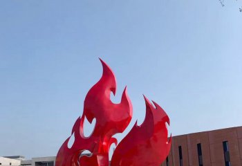 火苗雕塑-大学操场抽象不锈钢火苗雕塑