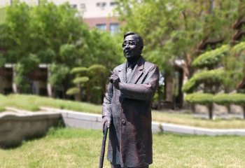 华罗庚雕塑-公园铜雕中国名人著名数学家华罗庚雕塑