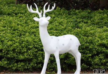 鹿雕塑-公园街边玻璃钢户外装饰品摆件鹿雕塑