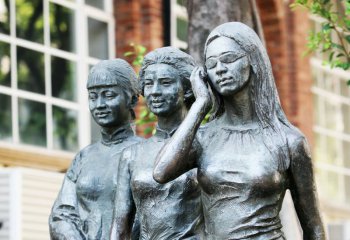 女人雕塑-景区玻璃钢街道擦护顾南衣三个不同时代的女人雕塑