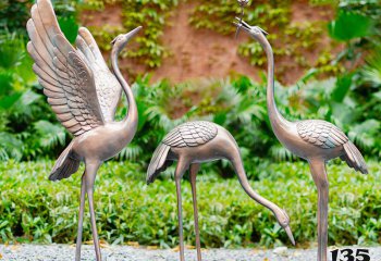 仙鹤雕塑-公园别墅不锈钢仿铜仙鹤雕塑