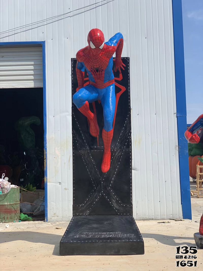 蜘蛛侠雕塑-玻璃钢卡通动漫人物蜘蛛侠雕像高清图片
