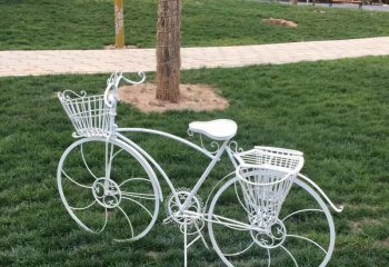 自行车雕塑-不锈钢户外自行车景观摆件