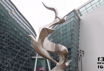 鸽子雕塑-城市广场不锈钢抽象创意鸽子雕塑