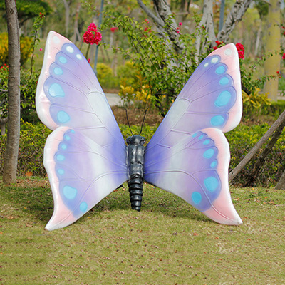 蝴蝶雕塑-彩绘玻璃钢酒店蝴蝶雕塑高清图片