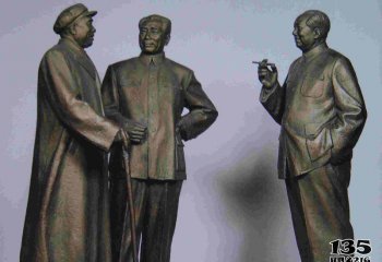 毛泽东雕塑-景区毛主席周恩来朱德伟人铜雕 毛泽东雕塑
