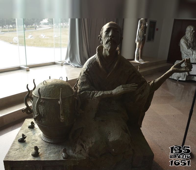 张衡铜雕-博物馆摆放仿古铸铜张衡地动仪雕塑高清图片