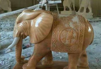 大象雕塑-室内创意晚霞红石雕景观装饰品摆件大象雕塑