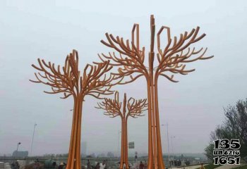 树雕塑-不锈钢公园景区抽象树雕塑